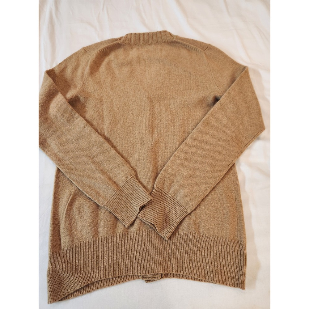 J. Crew Womens Camel Tan Wool Cashmere Blend V-Neck‎ Cardigan Sweater Small Cozy - Picture 8 of 10